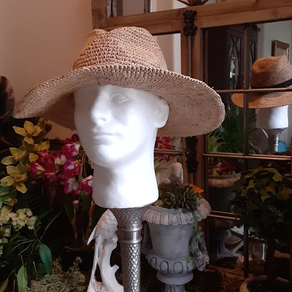 J. Crew, Raffia Straw, Floppy Banded Fedora, Size Medium-Large , Unisex - Picture 7 of 9